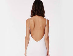 Summer Style O Neck Spaghetti Strap Backless Bar Dress