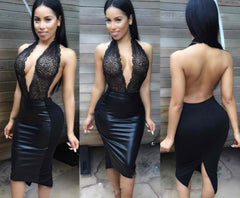 Sexy Lace Hollow Slim Fitted Club Dress – Extreme Bars & Clubs Store