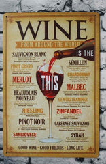 Wine From Around The World Tin Plate Poster