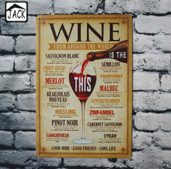 Wine From Around The World Tin Plate Poster