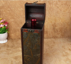 Archaistic Portable Wood Wine Box